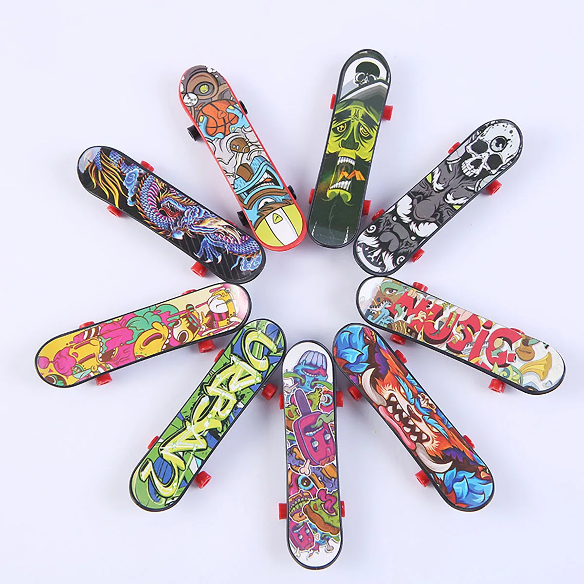 10pcs Finger Skateboard Toys Creative Fingertip Fingerboards Toys for Kids Birthday Party Favor Classroom Gift Goodies Filler