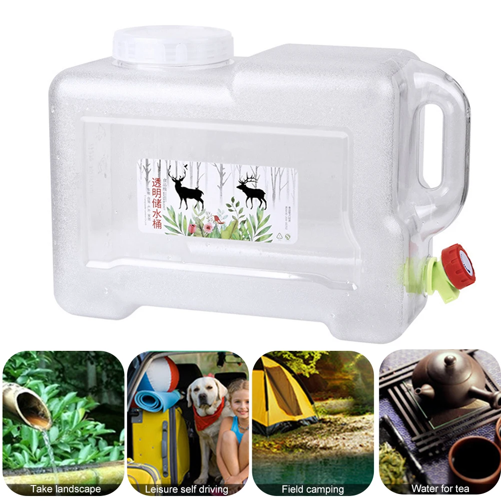 

12L Portable Water Container with Spigot & Carry Handle Water Storage Jug Canteen for Outdoor Camping Drinking