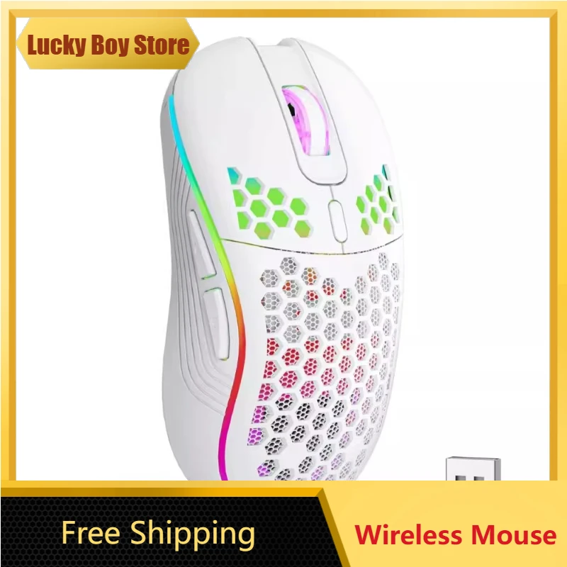 

Custom Mouse 2.4G Wireless Gaming Mouse Lighting Charging Mouse with Adju 7 Customizable RGB Lighting Effects Type-c Port