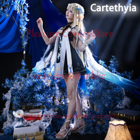 IN STOCK Wuthering Waves Cartethyia Cosplay Costume Full Set Cartethyia Cosplay Costume Uniform Outfis Wig Shoes Prop
