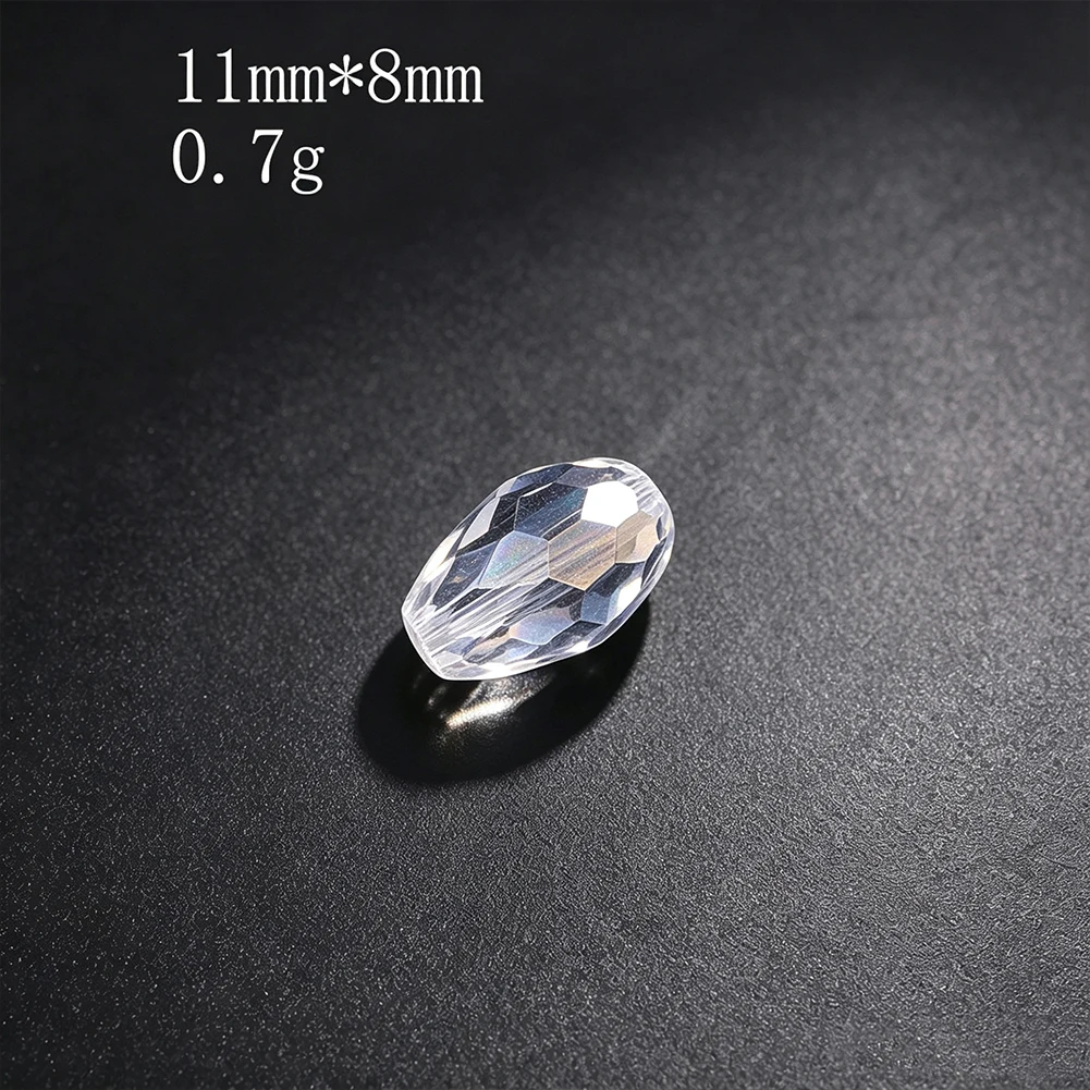 50pcs Clear Mango Bead Multi Faceted Straight Hole Glass Crystal Spacer Beads Handmade DIY Curtain Bracelet Decorative Accessory