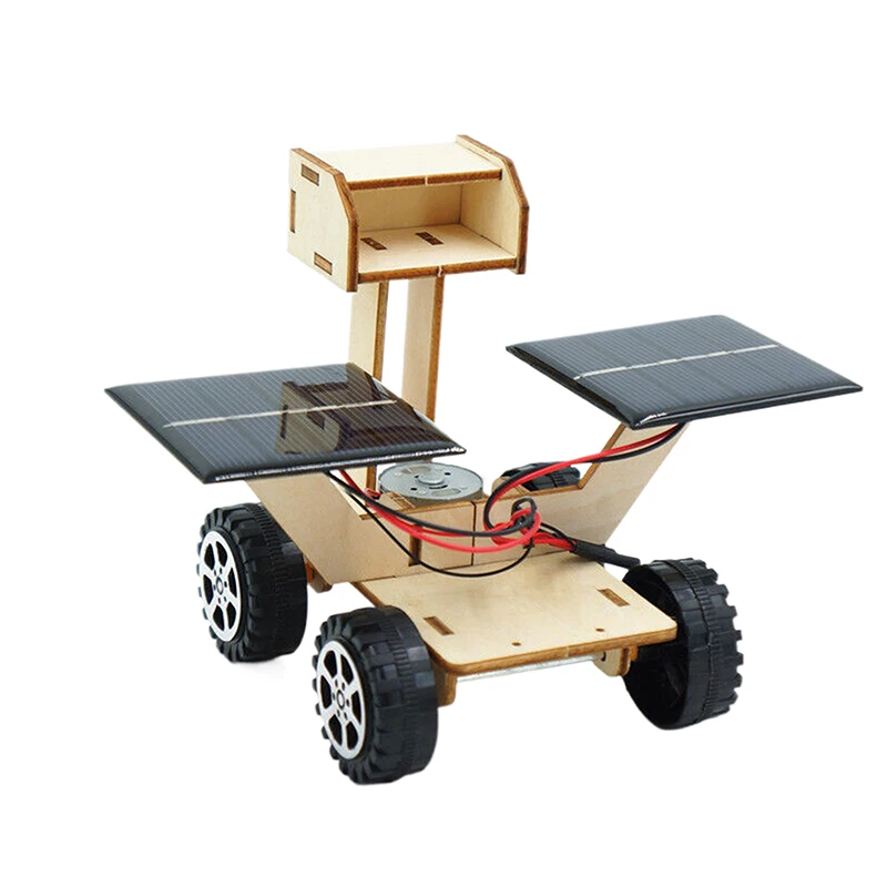 Kids DIY Solar Mars Rover Wooden Puzzle; Unique Educational Tech-tool Toy
