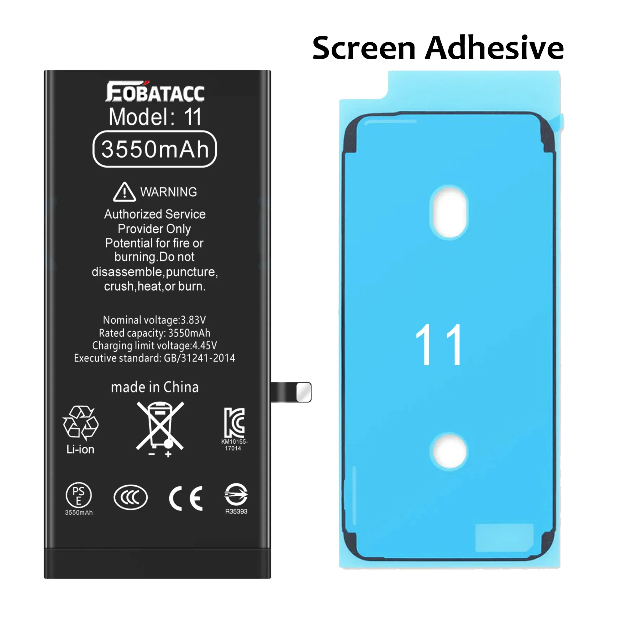 بطارية جديدة لعام 2025 من EOBATACC عالية الجودة 100% لبطارية هاتف Apple 11 3550mah + أدوات #3