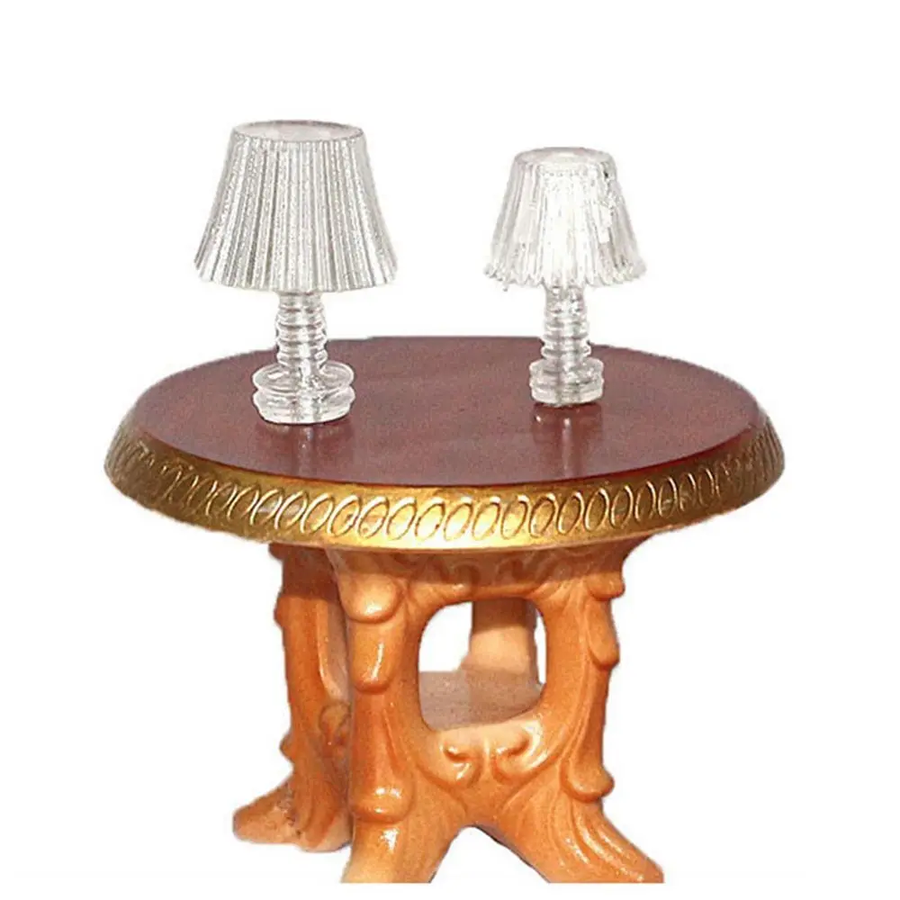2 pièces en plastique modèle maison de poupée Miniatures accessoires maison de poupée lumière Mini éclairage chambre lampadaires lampe de Table