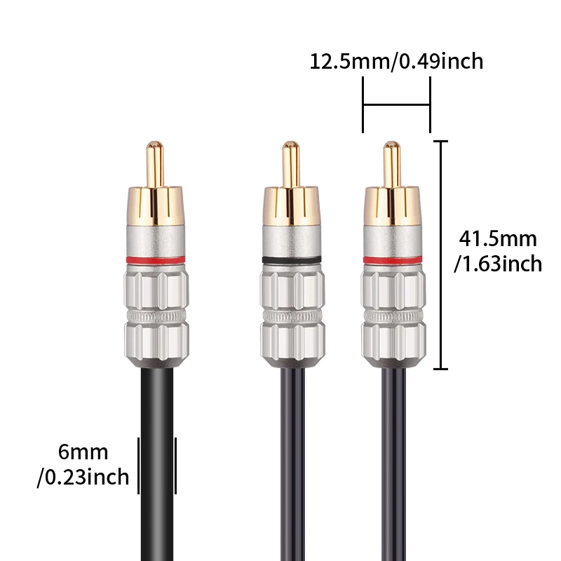 YYTCG RCA To 2 RCA Male Audio Cable For Subwoofer Amplifier SpeakerDVD TV Home Theater System Splitter Y Cable Cords