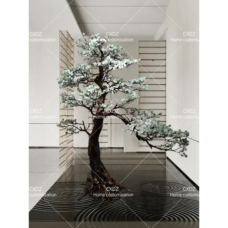 Transparent Resin Creative Tree Sculpture Large Floor Ornament for Hotel Lobby Shopping Mall Aisle Soft Decoration Jewelry