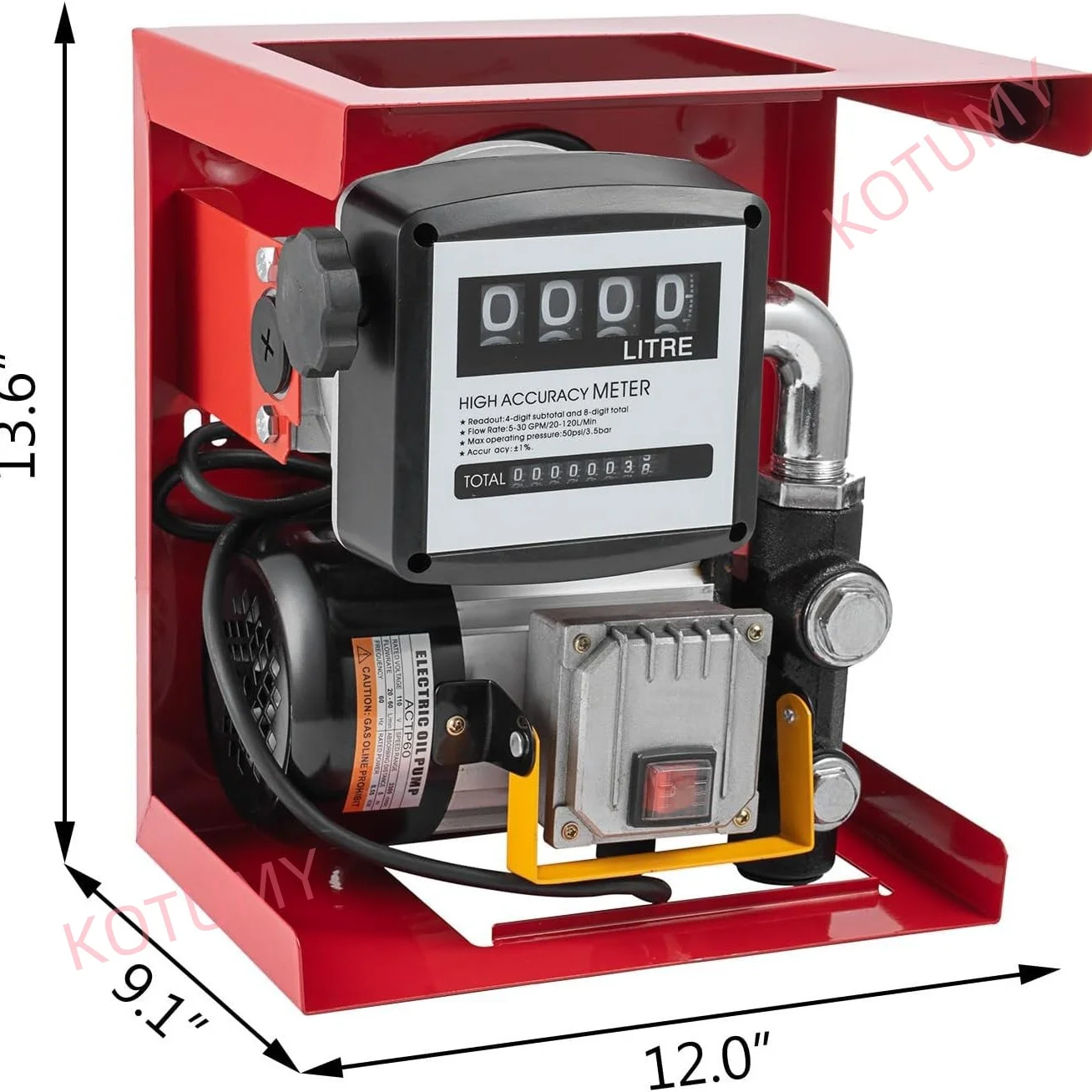 Complete 110V 550W Fuel Pump Assembly Kit, Electric Self-Priming Transfer Pump for Diesel