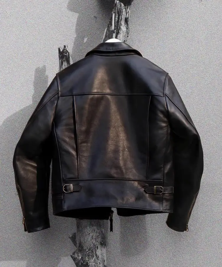 YR!Free shipping.Classic Rider Italian calfskin jacket,motor biker slim leather wear,Luxury Brand Cidu genuine leather coat,