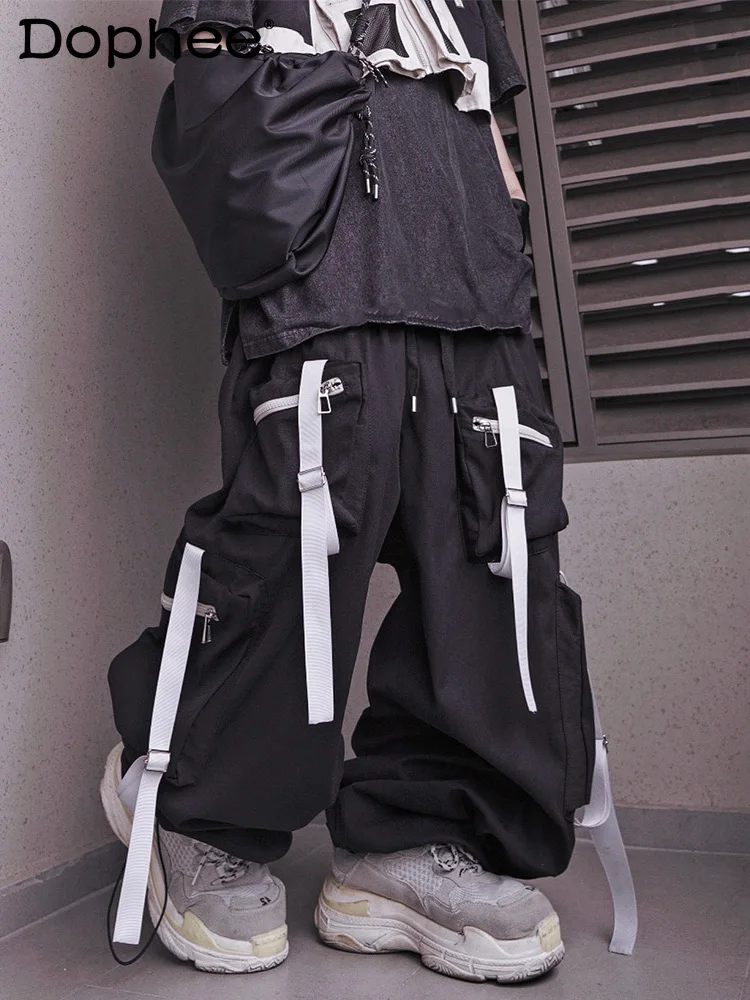 

2025 New American High Street Wide-Leg Loose Pants Handsome Youth Trendy Men's Fashion Casual Sports Pants