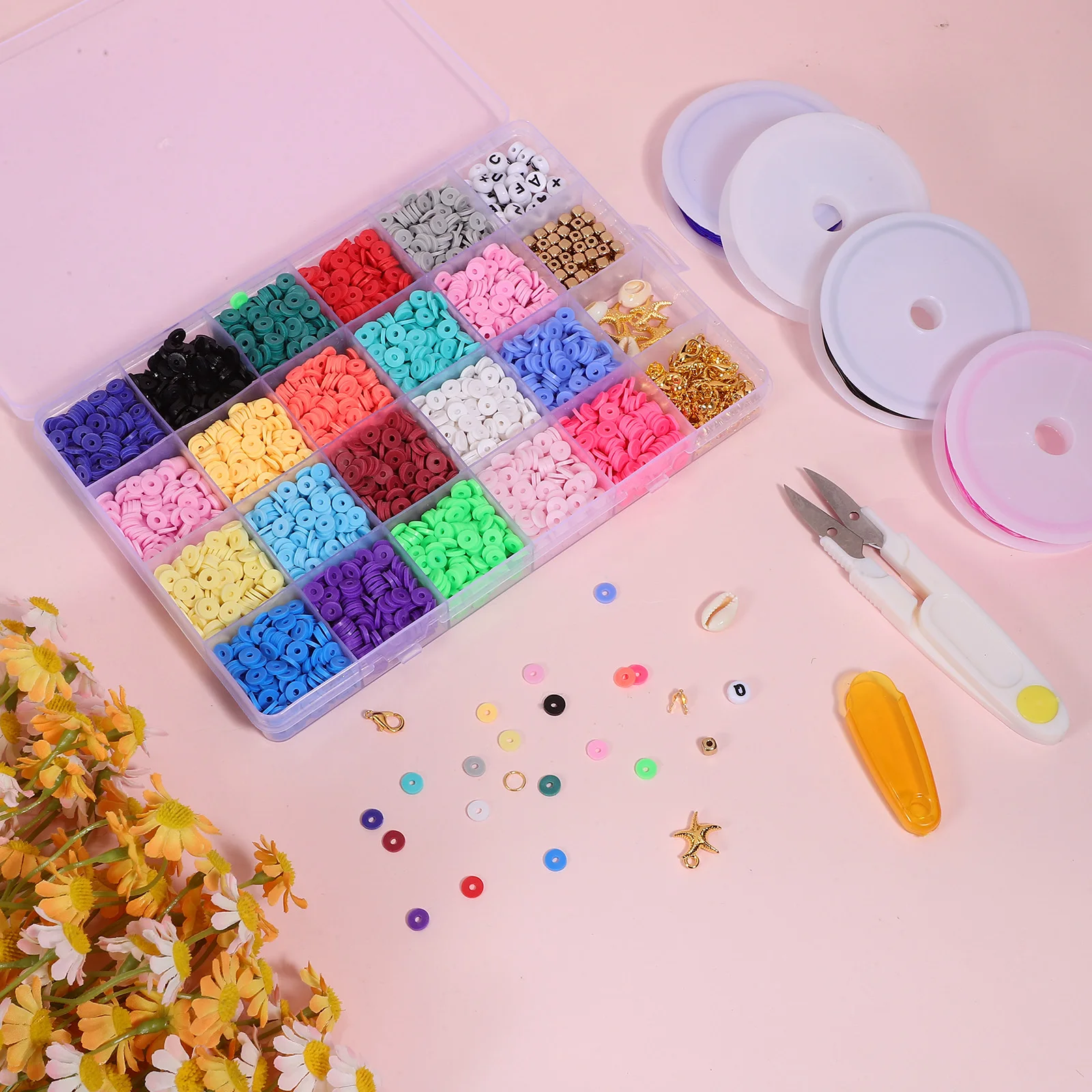 

Bohemian Style Necklace Bracelet Jewelry DIY Accessories Polymer Clay Beads Kit for Making Fashionable Versatile