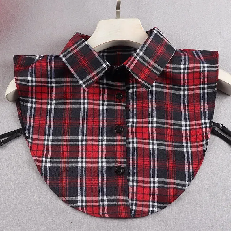 

New Korean style fashion square collar fake collar shirt women's sweater versatile fake collar shirt plaid fake collar matching