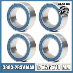 4Pcs 3803-2RS MAX Bearing 17*26*10 mm Double Row Full Balls Bicycle Suspension Pivot Repair Parts 3803 2RS Ball Bearings