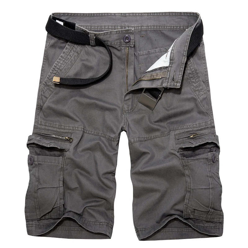 Pantaloncini Cargo moda uomo estate pantaloncini in cotone kaki pantaloncini multitasche larghi Casual pantaloncini tattici da uomo