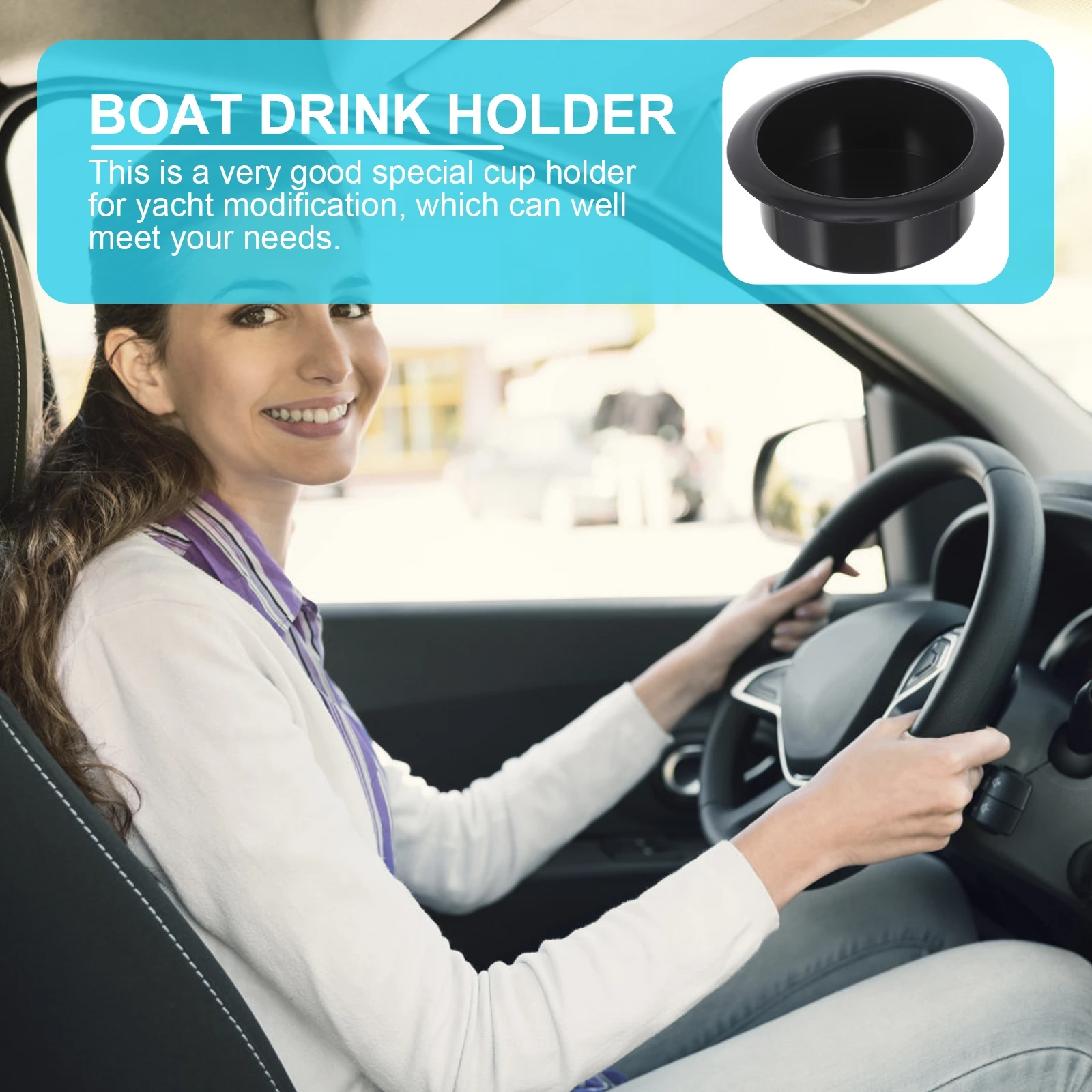 

4pcs Business Car Cup Holder ABS Durable Easy Storage Yacht Drink Can Boat Ring Recessed Holders