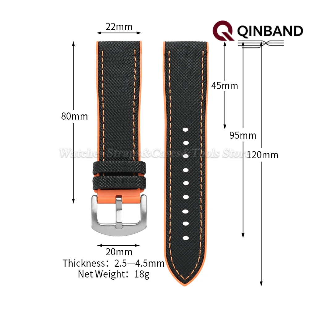 18/19/20/21/22/24mm Nylon-Segeltuch-Gummi-Hybrid-Uhrenarmband für Seiko, Tudor, Casio, Silikon, wasserdicht, Herrenarmband – Detail 1