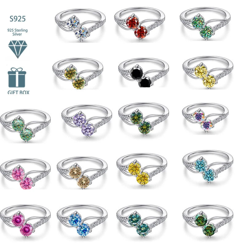 Ts 925 Sterling Silver Moissanite Ring For Women And Men Creative Diamond Top Color Moissanite Zircon Ring With Certificate