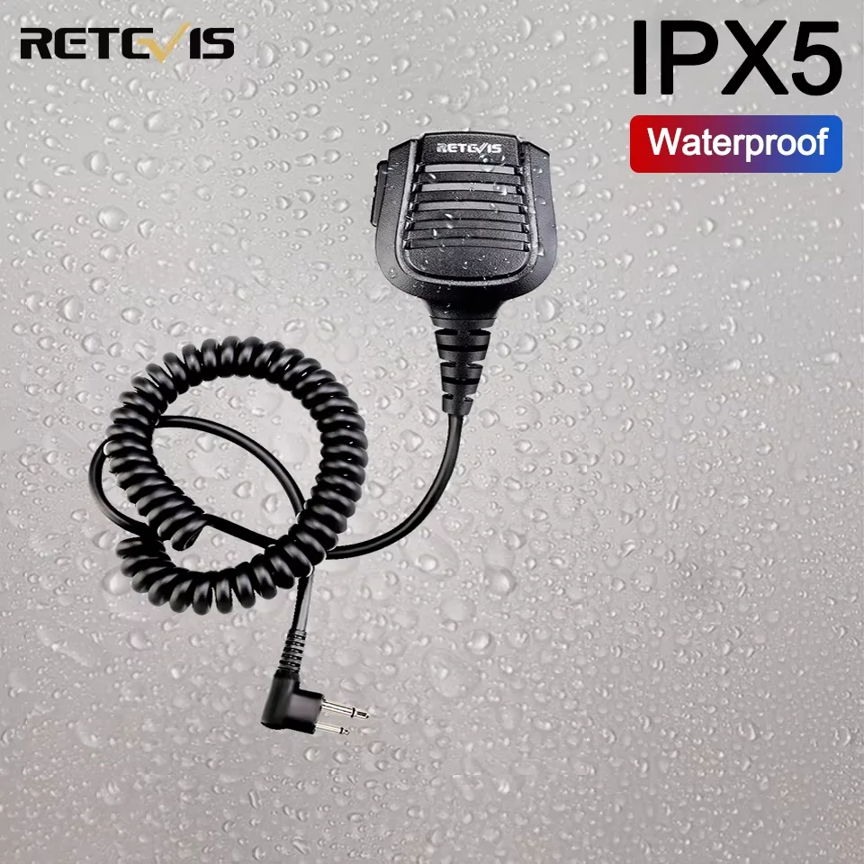 Retevis IPX5 Waterproof 2Pin M Plug Speaker Microphone Mics for Motorola CP200/GP300/GP68/GP88/SP10/CP88 DEP450 EP450 RT54 HYT