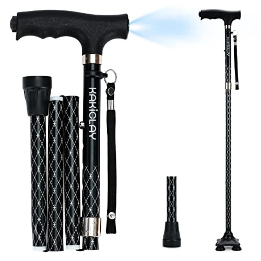 Adjustable Folding Walking Cane with LED Light