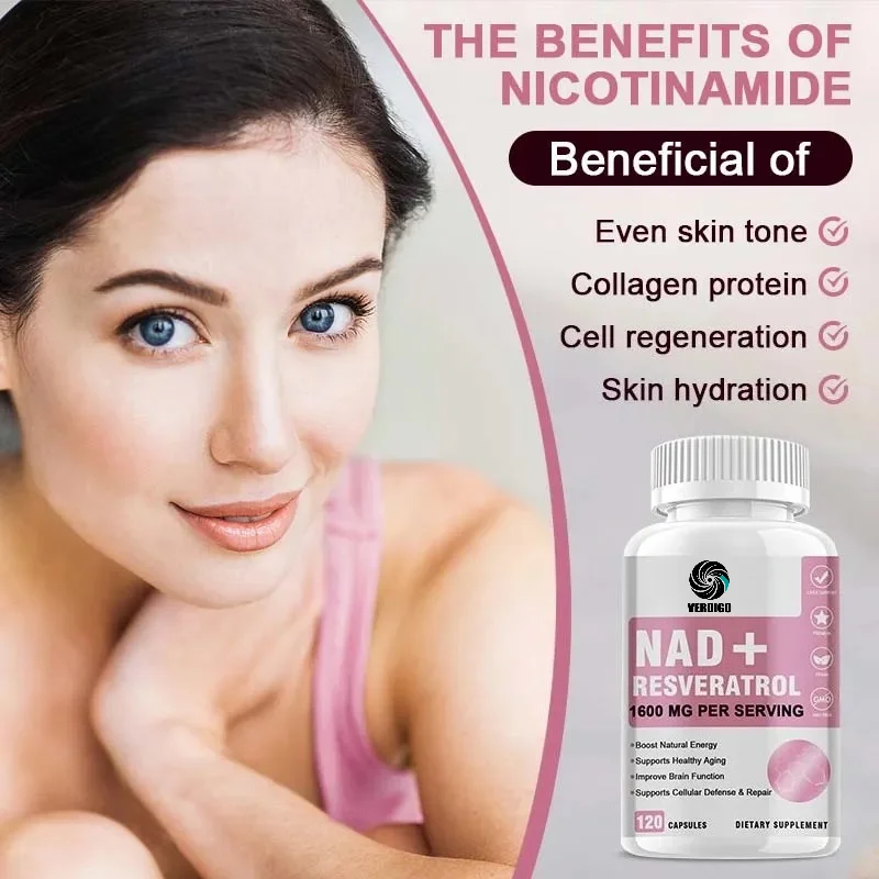 NAD Supplements with Resveratrol, NAD Plus Boost Supplements - Supports Cellular Health - Healthy Aging,Energy and Focus