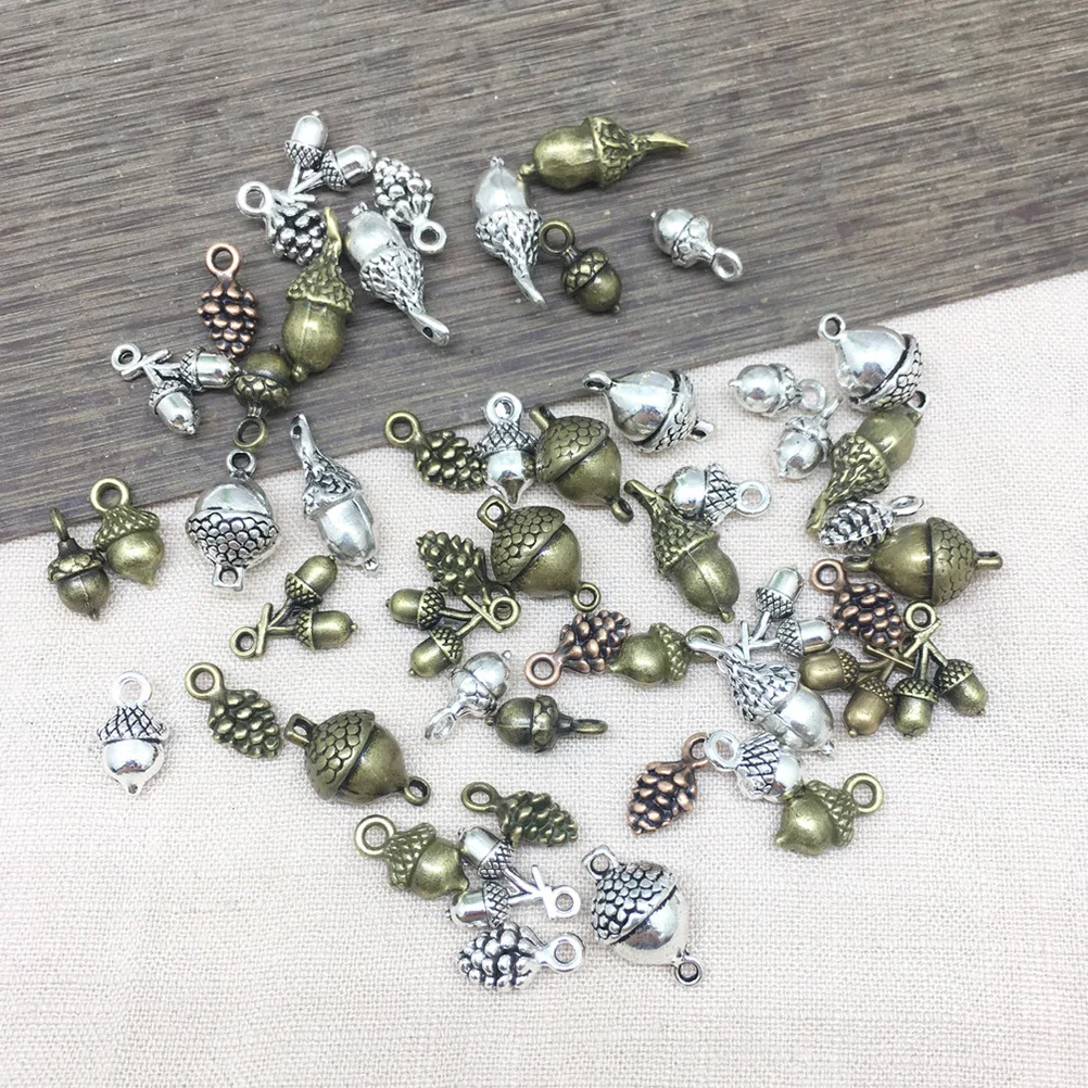 

50pcs Acorn Cone Alloy Pendant Charms Jewelry Making DIY Metal Pendants Bracelet Anklet Earrings Necklace Gifts Accessories