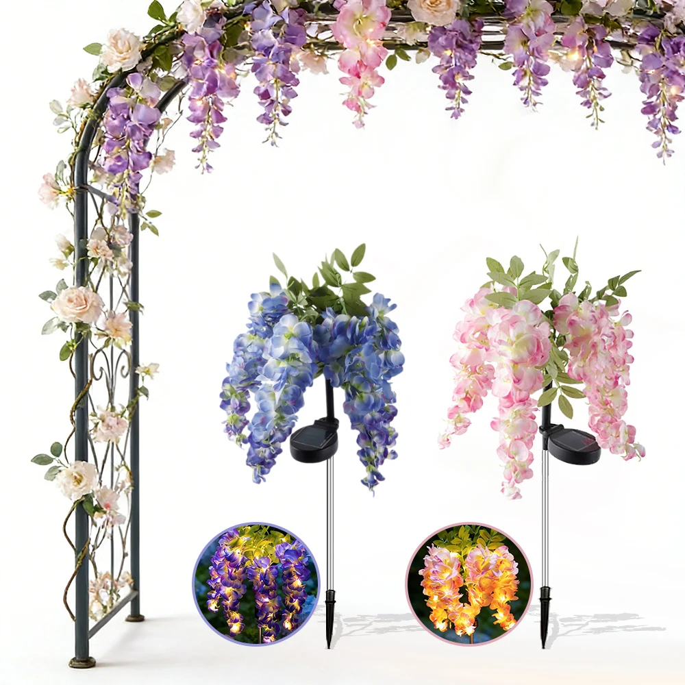 

Outdoor Solar Garden Lights, Simulationl Wisteria Flowers Solar Outdoor Decor Lights for Patio, Garden Lawn Landscape Lighting