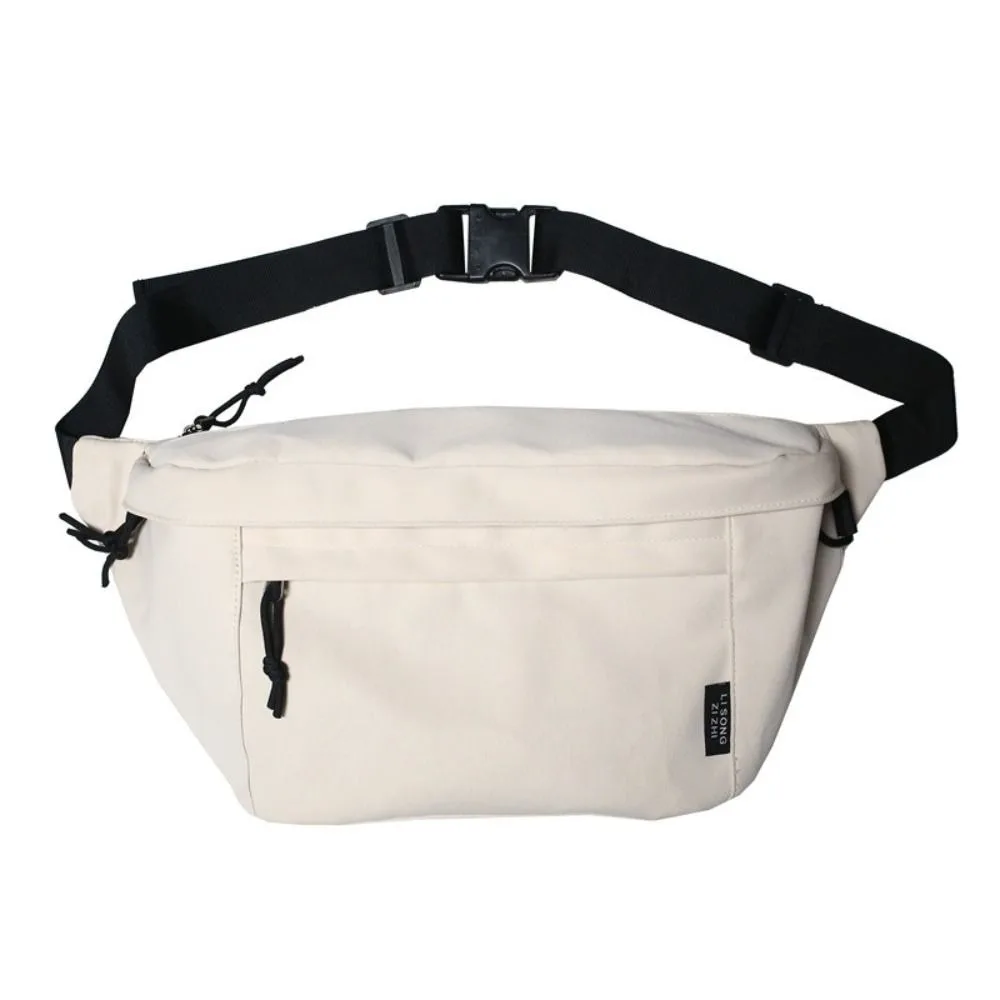 

Fashion Large Capacity Crossbody Bag Nylon Solid Color Travel Hip Bag Belt Pouch Casual Sport Purses Pocket Couple Young Student
