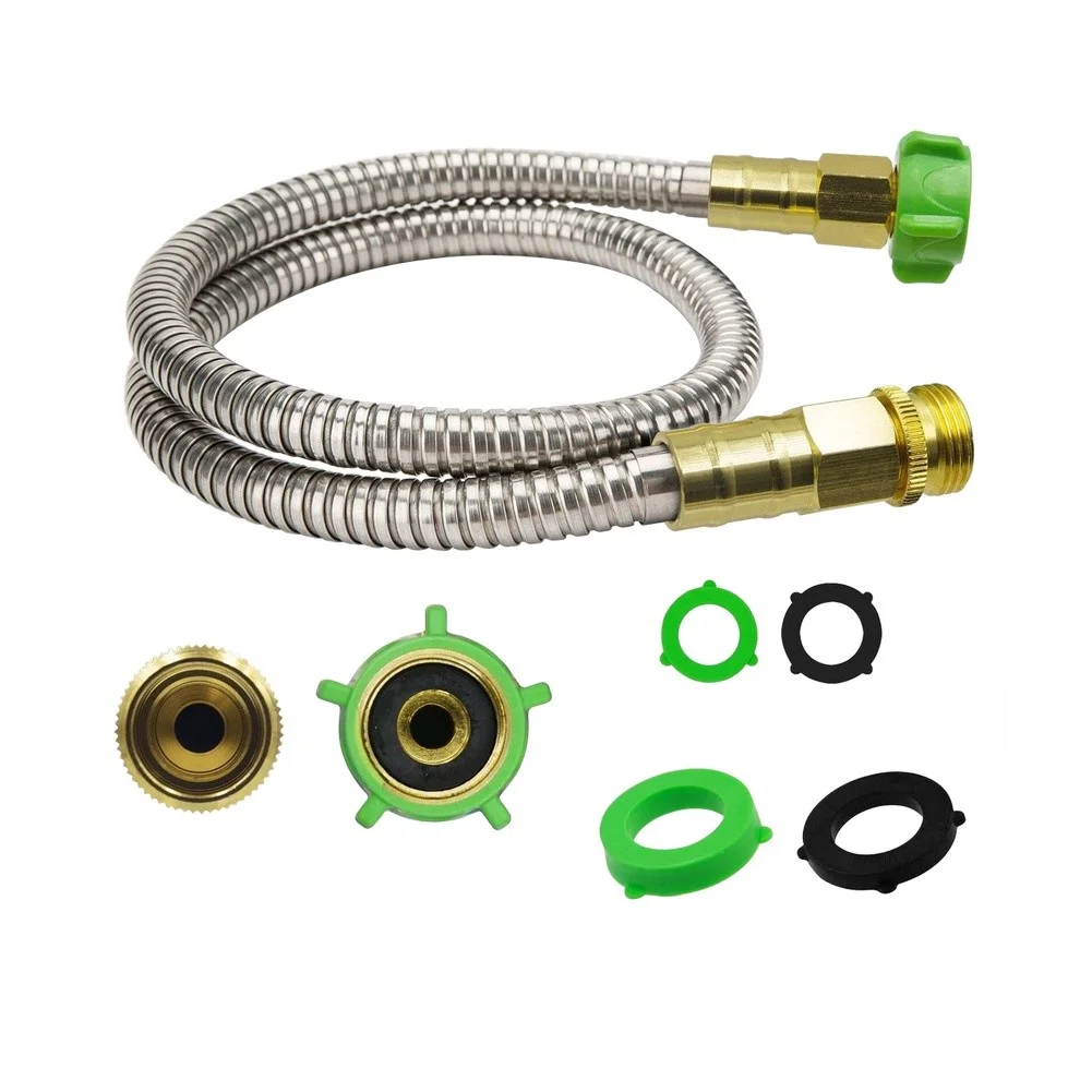 Leak-Resistant For Hose Extension Connector with 3/8 Inch ID 5/8 Inch OD Brass Fittings for Garden Applications