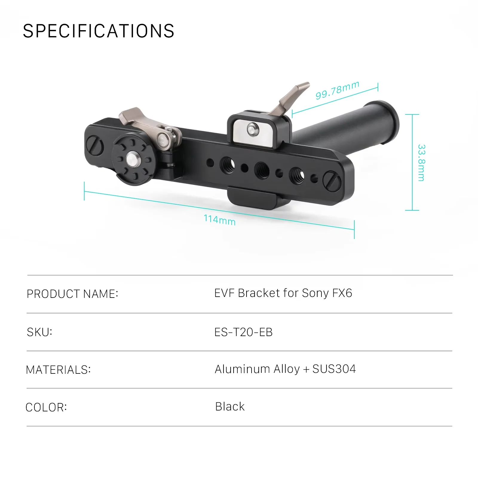 TILTA ES-T20-EB EVF Bracket for Sony FX6