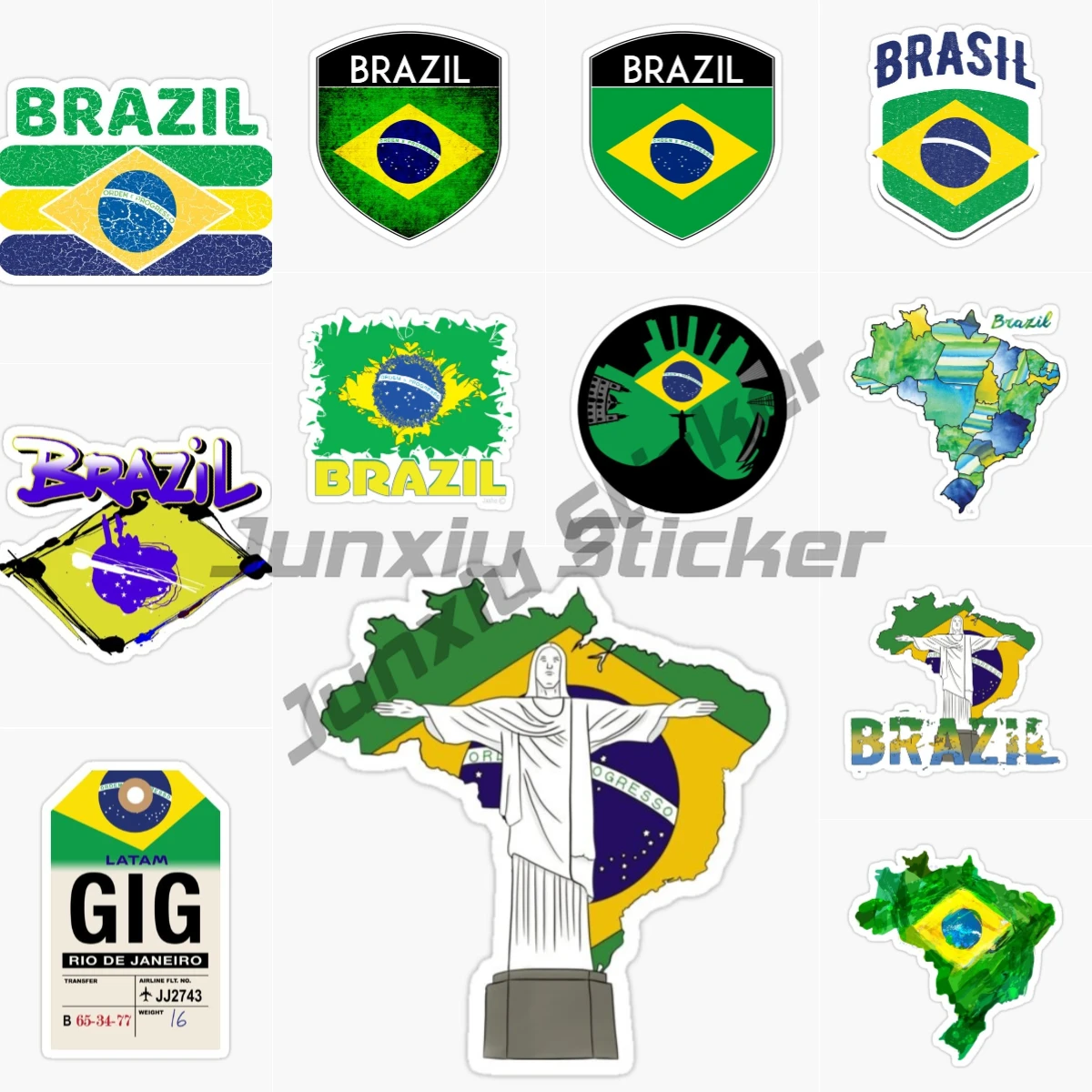 

Brazil RIO DE JANEIRO Car Stickers PVC Vinyl Self-adhesive Truck Racing Car Laptop Moto Helmet Door Windows Decals Customizable
