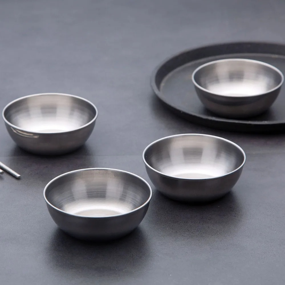 

1/5/10pcs Stainless Steel Seasoning Sauce Dish Small Dip Bowl Side Plate Butter Sushi Vinegar e Kitchen Saucer