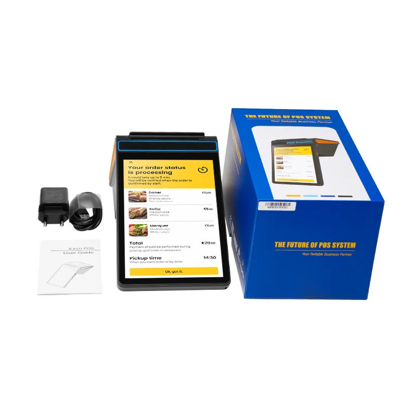 تابلت أندرويد 8 بوصة مع شاشة تعمل باللمس 58 ملم طابعة ملصقات الإيصالات 2D ماسح الباركود NFC Mobile POS #4