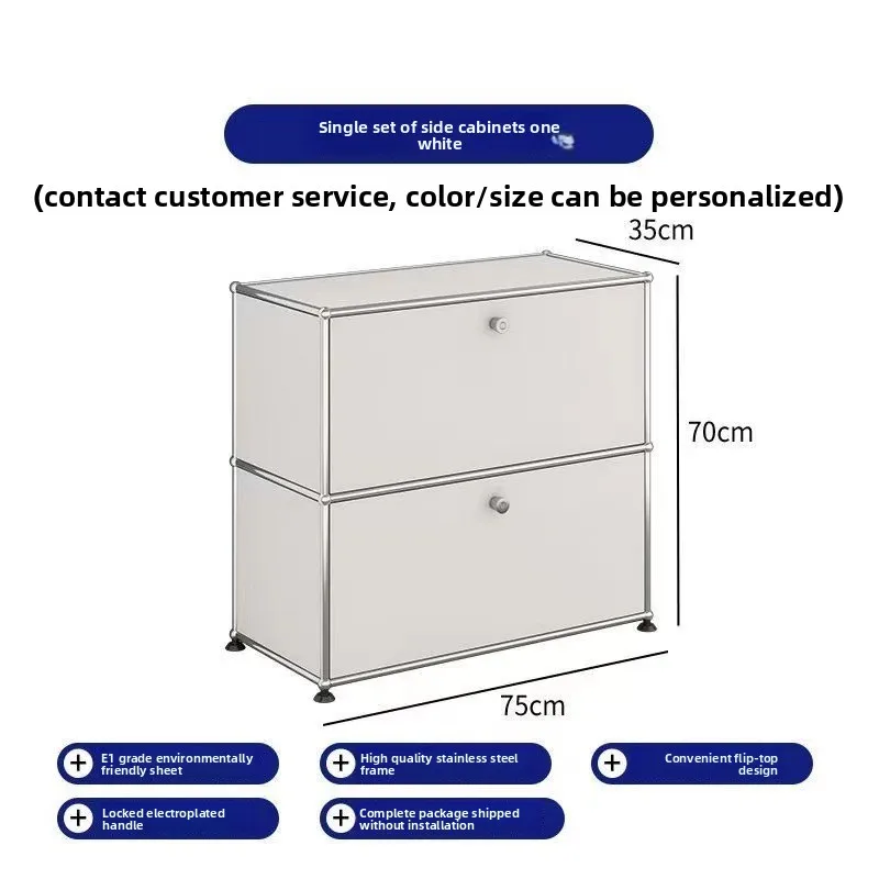 Medieval stainless steel TV cabinet storage simple modern module combination