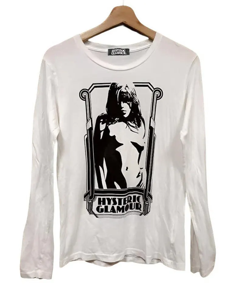 

Hysteric glamour retro border portrait white long sleeve t-shirt