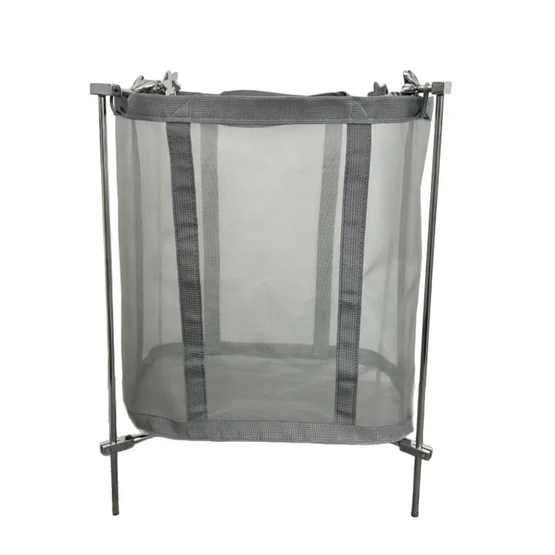 

Light luxury stainless steel square optical axis dirty clothes basket Japanese large-capacity bedroom foldable portable