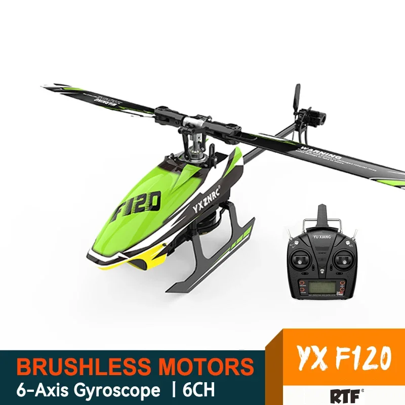 YXZNRC F120 3D Stunt RC Helicopter 6CH Electric Remote Control Model Aircraft for Advanced Pilots and Aerobatic Flying