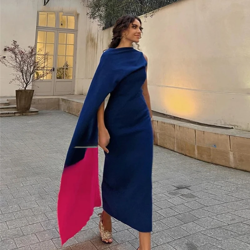 Vestidos largos De graduación para mujer, traje De noche plisado, color azul real, Arabia Saudita, ocasión Formal, 2023