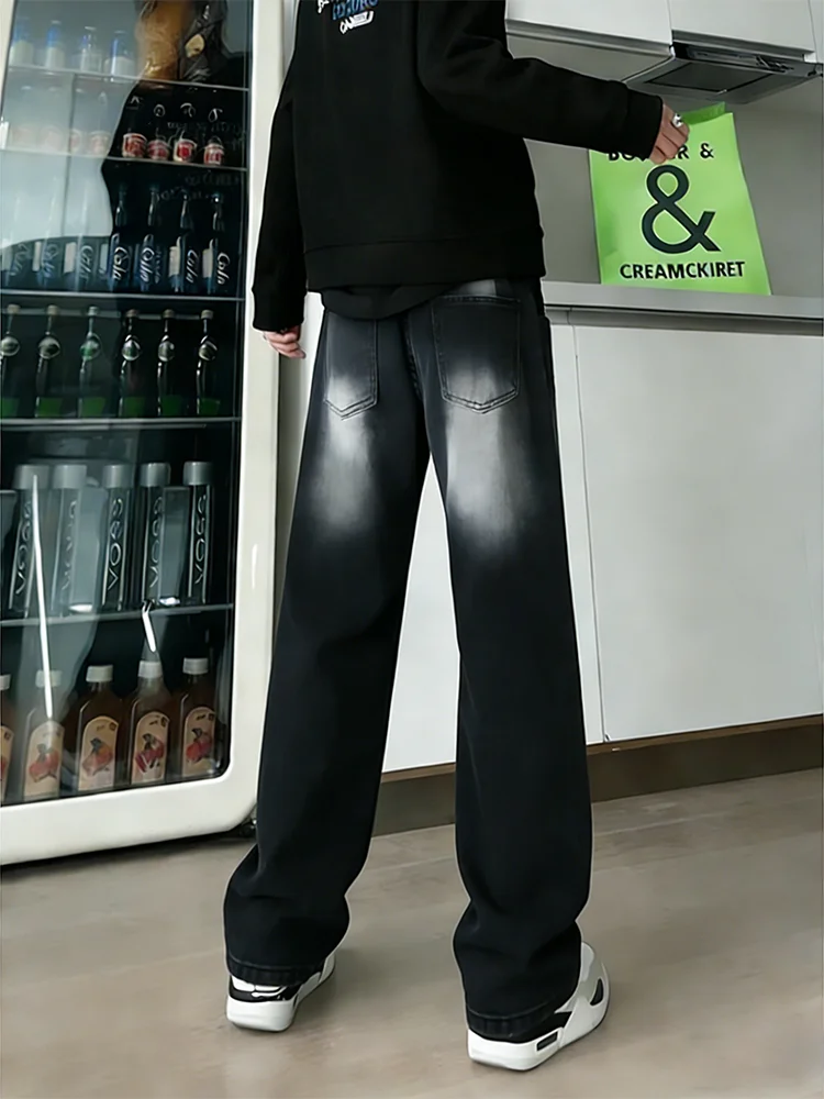 

Мужские джинсы в американском ретро-стиле, зауженные, с эластичной талией, прямые, с легким расклешением, молодежный тренд, хлопок...