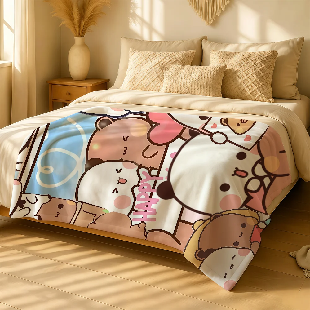 Cartoon B-Bubu n D-Dudu Cute Blanket Warm Fuzzy Plush Throw Comfortable Skin Friendly Soft Sofa Living Room Bed Bedspread 5