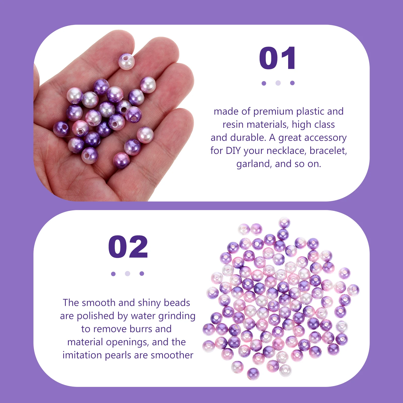 

Pearl Jewelry Accessories Spacer Beads for Making Large Hole Craft with Holes Spacers Plastic Crafting Pearls