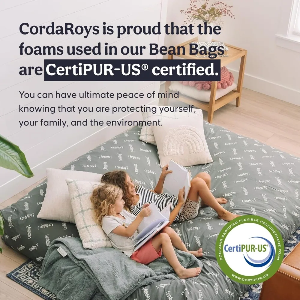 كرسي كيس فول شانيل قابل للتحويل - غطاء قماش قابل للغسل في الغسالة للطابق السفلي وغرفة المعيشة وغرفة الألعاب #6