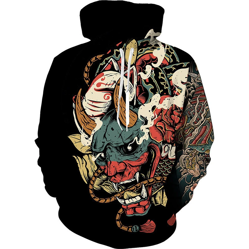 Newest Hot Anime 3d Hoodies Japanese Samurai Sweatshirt Men And Women Fashion Black Pullover Autumn Spring Men\'s Clothing