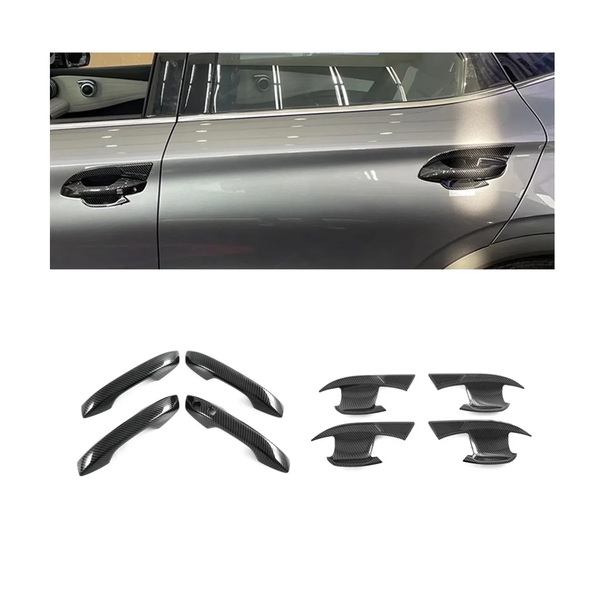 Exterior Door Handle Cover and Door Bowl Cover Trim Sticker for BYD Atto 3 Yuan Plus 2022 2023 RHD Accessories