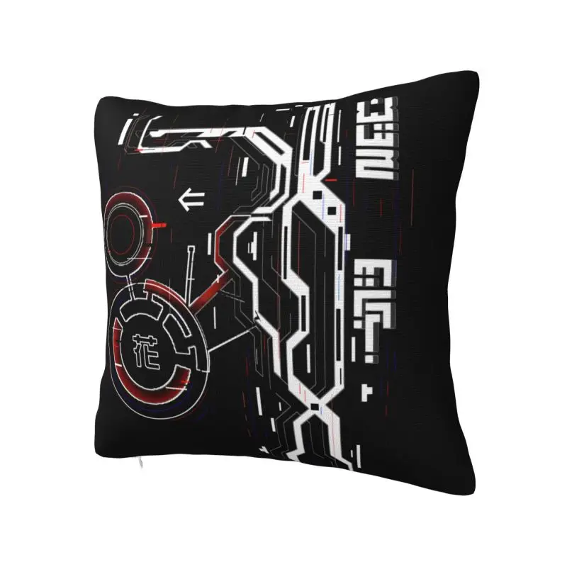 Japanese Tokyo Flower Techwear Pillow Case  Decoration Nordic Future Tech Street Wear Graphic Chair Cushion Square Pillowcase