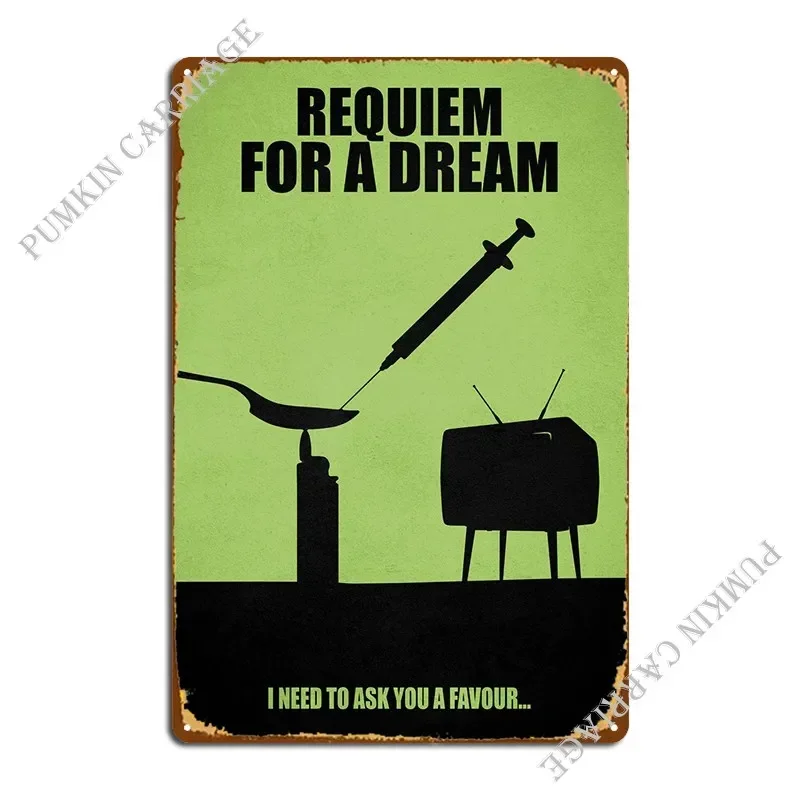 Requiem For A Dream Metal Sign Wall Decor Pub Wall Decor Wall Pub Tin Sign Poster