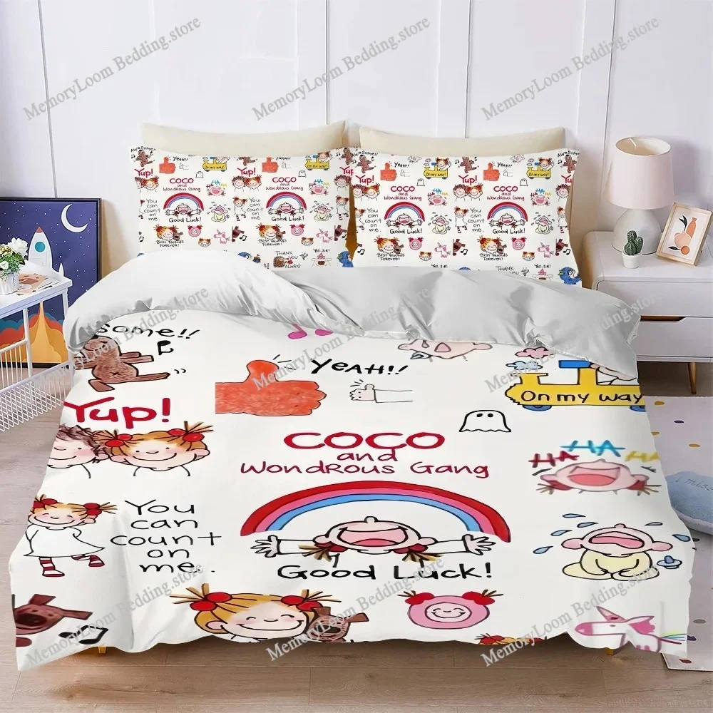 

C-Coco and Wondrous Gang Duvet Cover Set Home Style Bedding Soft Laundry Cotton Bed Four Seasons Student Dormitory Luxury Gift74