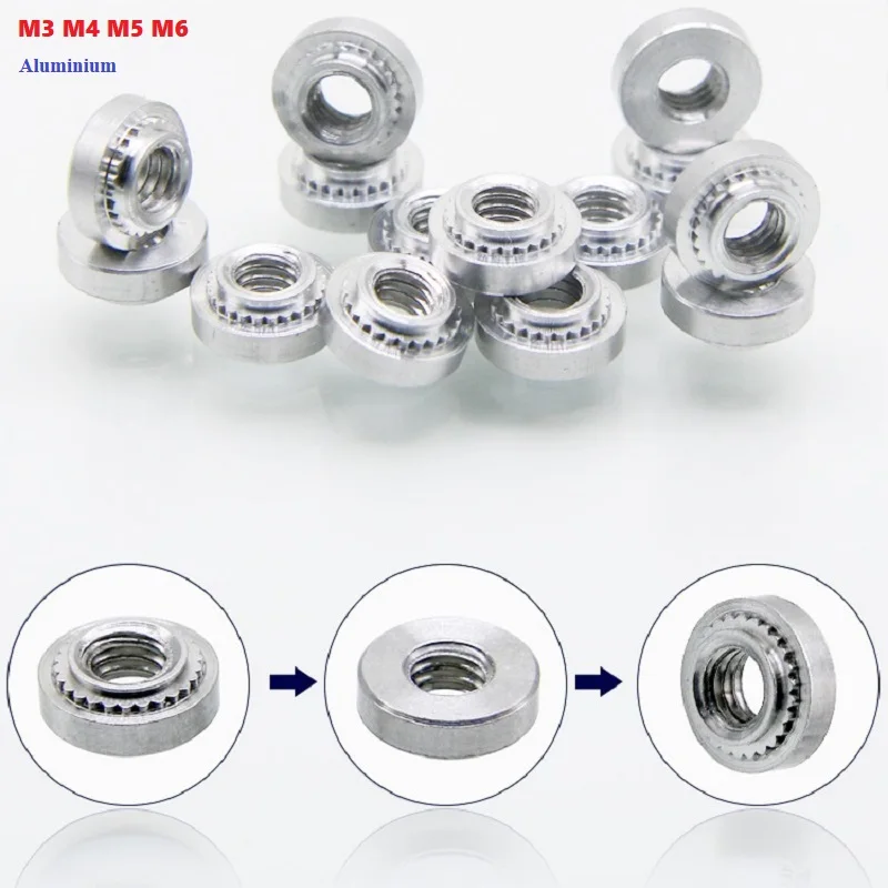 M3 M4 M5 M6 Aluminium Alloy Cla Self-clinching Nut Press Insert Rivet Nut Nutsert Rivnut Slab 0.8-2.3mm