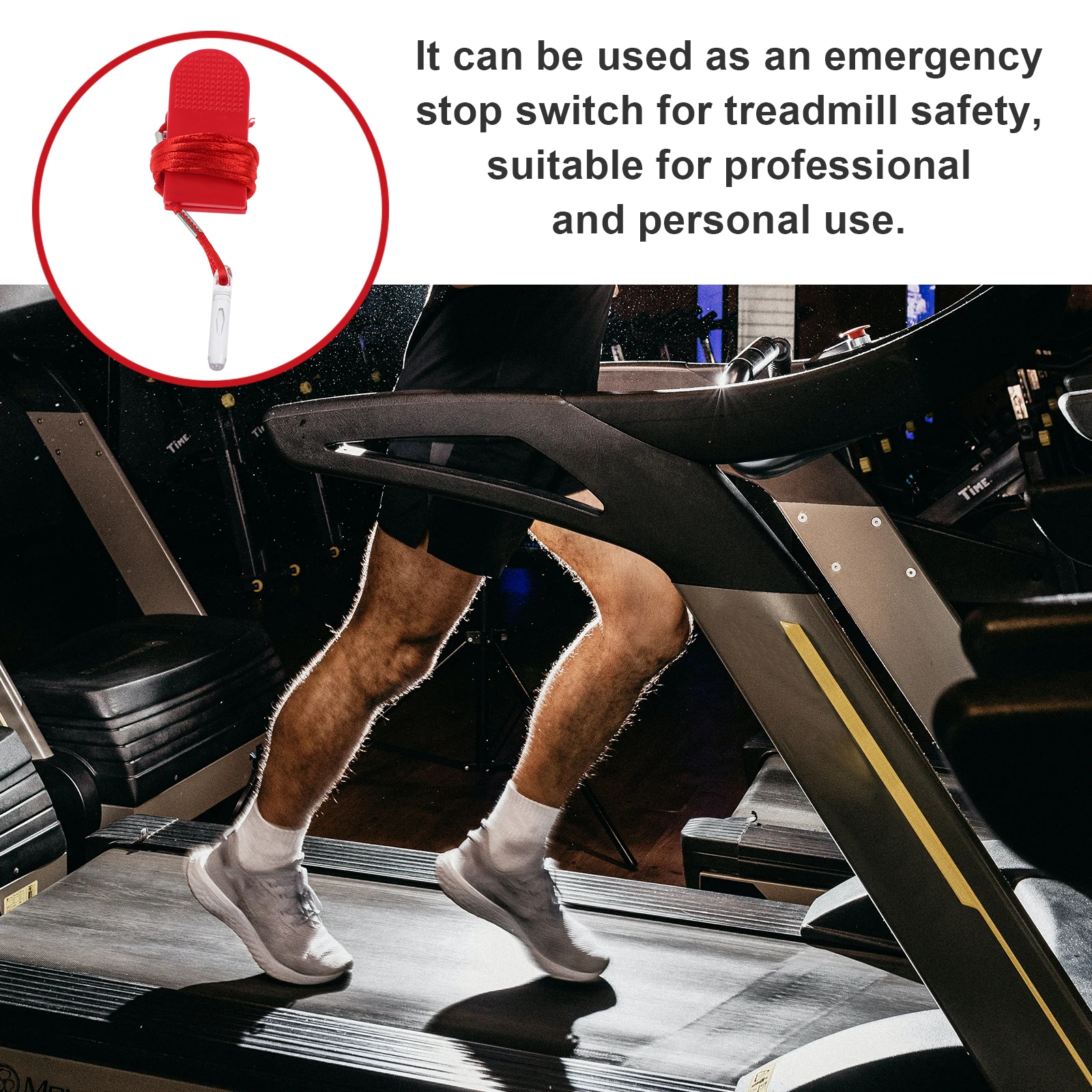 

Treadmill Emergency Stop Switch Magnetic Key Replacement Universal Security Lock Black Clip Rectangular Switch Home Commercial