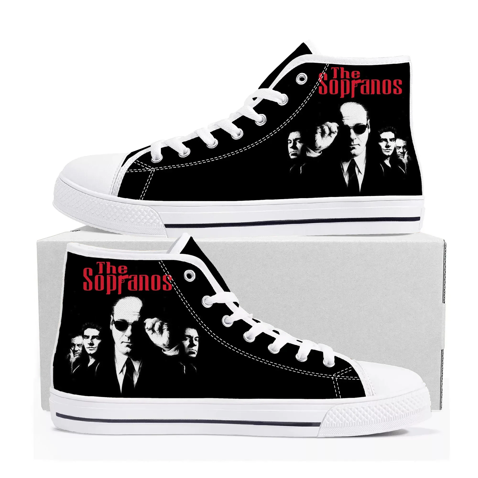 Sopranos High Top Sneakers Mens Womens Teenager High Quality Tony Soprano Gandolfini Canvas Sneaker Casual Shoe Customize Shoes