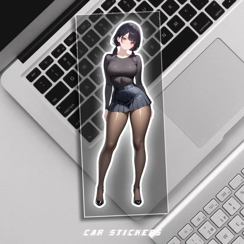 Anime Girl Sticker, Personalized Vinyl Decal, Waterproof Scratch Cover Decor Sticker for Car, Motorcycle, Electric Bike & Laptop