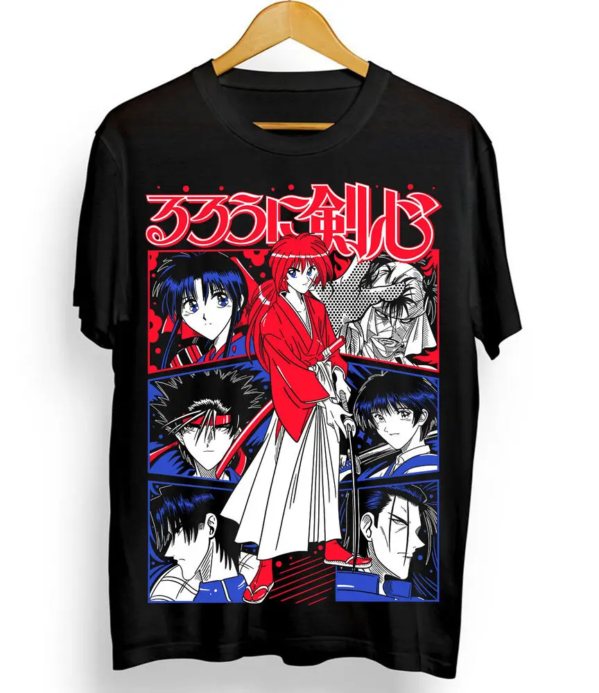 Rurouni Kenshin T-Shirt Samurai X Himura Anime Manga Sagara Yukishiro All Size